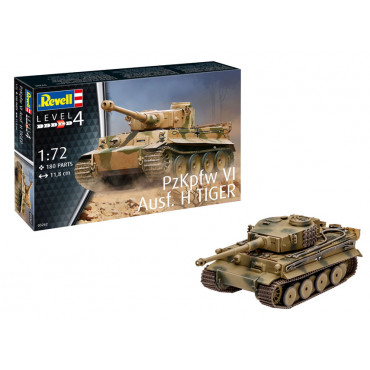 KIT PARA MONTAR REVELL TANQUE DE GUERRA PZKPFW VI AUSF. H TIGER 1/72 180 PEÇAS REV 03262